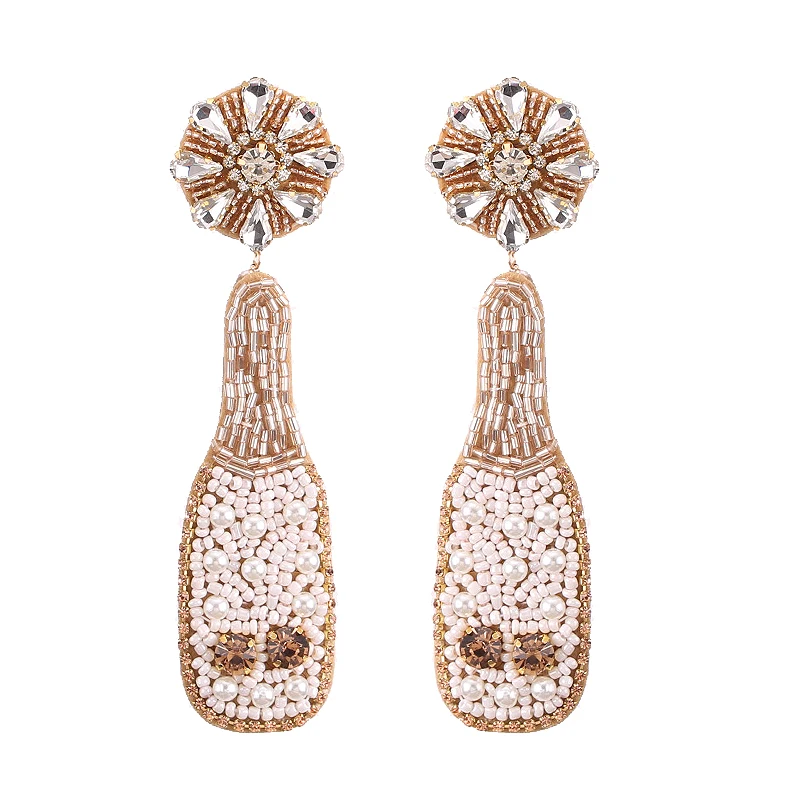 Этнические серьги Boho с большими бусинами винные в виде бутылок 2020 ручной работы