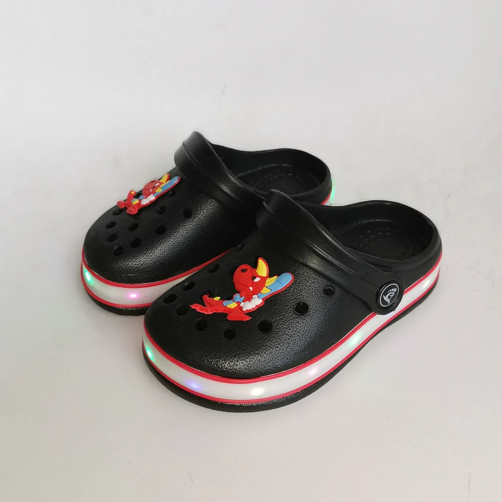 Мюли Детские неоновые со светодиодной подсветкой летние сандалии с мультяшным