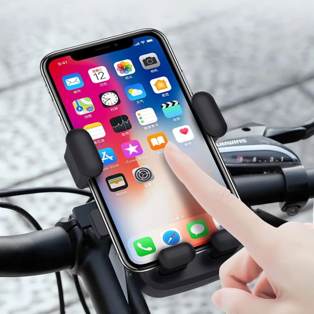 

Universal Bicycle Non-slip Mobile Phone Holder Rotate 360 Degrees Adjustable Motorcycle Bike Scooter Handlebar Smartphone Holder