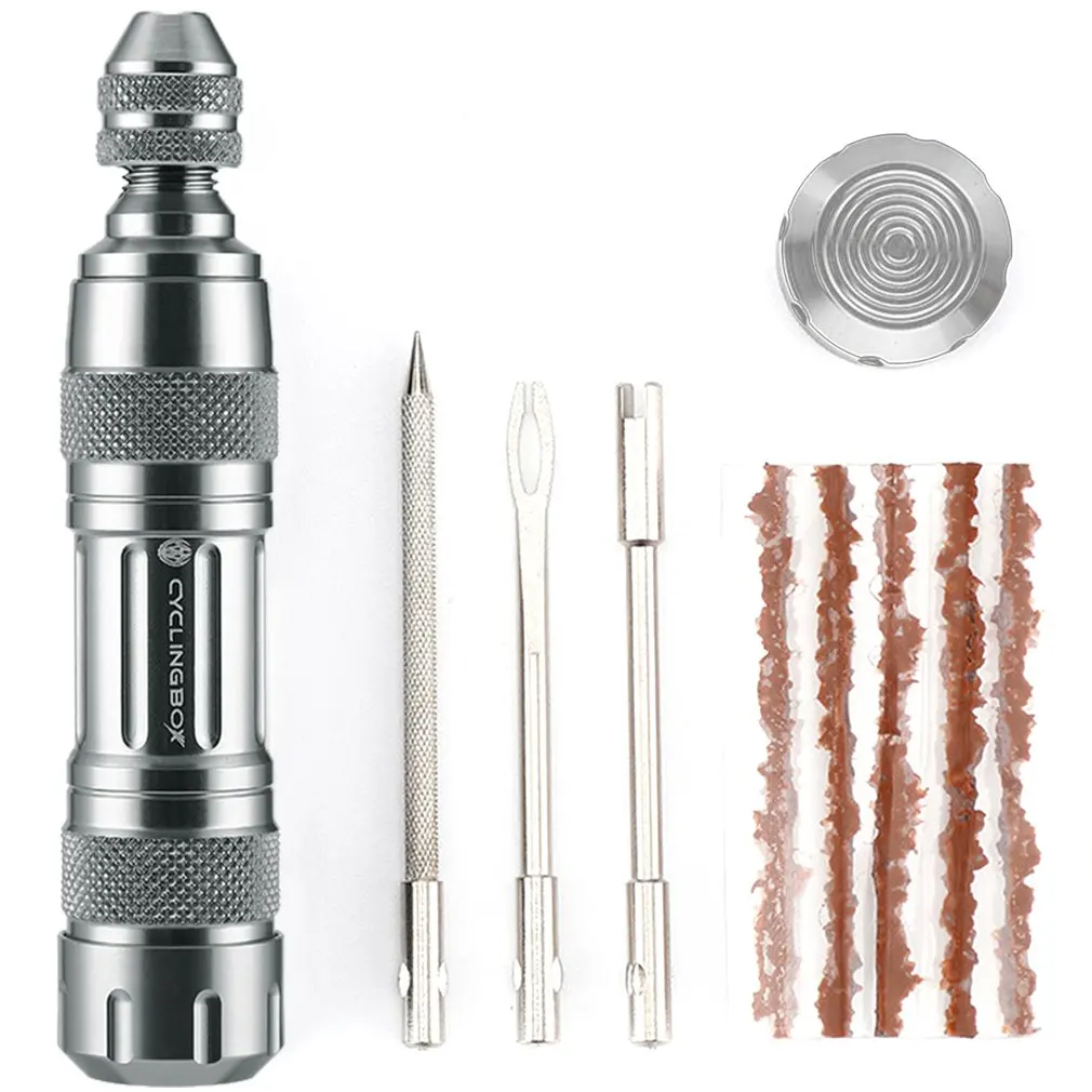 Bicycle Tire Repair Tool Aluminum Alloy Tubeless Wheel Puncture Plug Kit Service For Bike |
