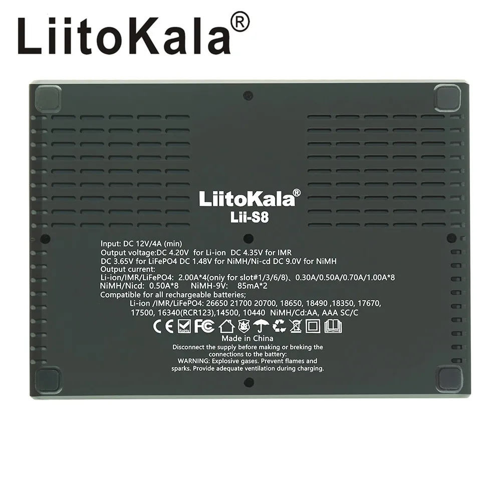 liitokala lii s8 lii pd4 rechargeable battery charger for car 18650 26650 21700 26700 18350 lifepo4 aa aaa lithium litokala unit free global shipping