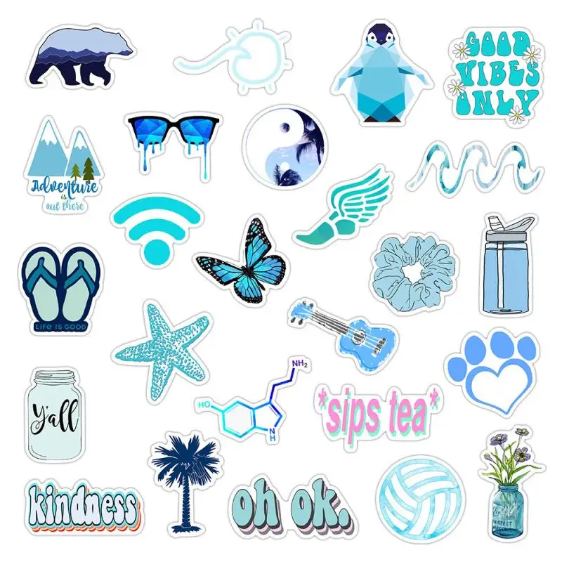 

30/50PCS Small Fresh Stickers PVC Travel Doodle Stickers Refrigerator Notebook Skateboard Luggage Stickers For Kid Gifts Toys