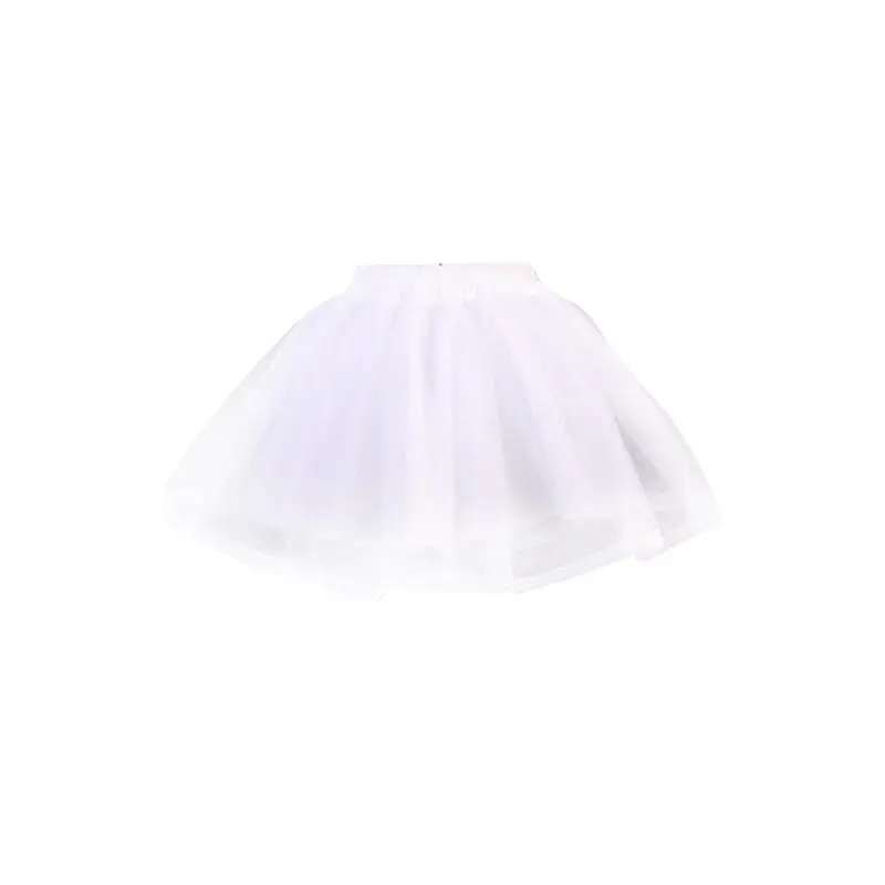 

LXAE Women Girls Double Layers Solid Color Short Tulle Petticoats Elastic Waistband A Line Mesh Underskirt Crinolines For Dress