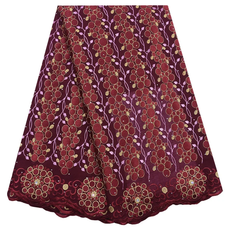 Нигерийская швейцарская хлопковая вуаль Kalume кружевная ткань коричневая