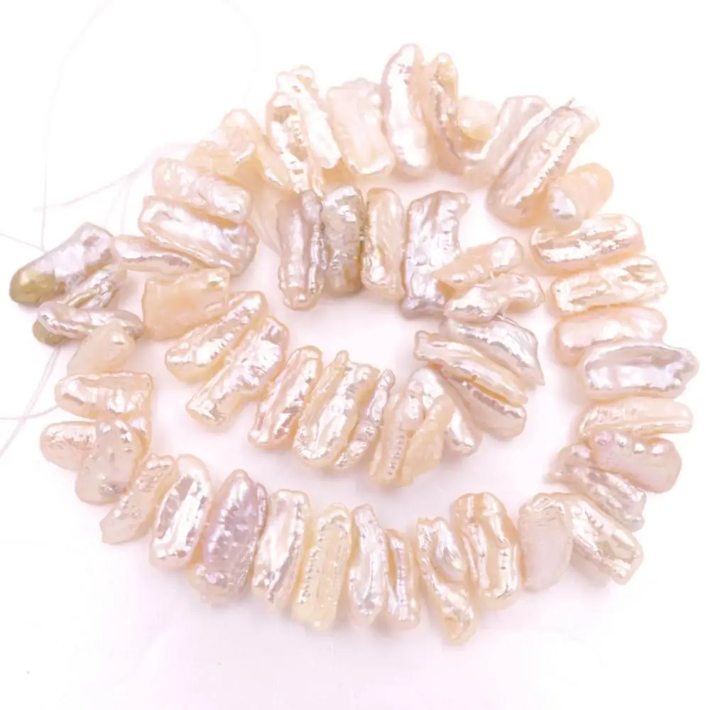 Бусины россыпью из натурального розового жемчуга Biwa нитка 15 дюймов Freeform 16-22 мм