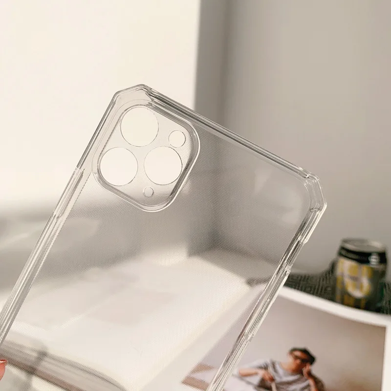 

Simple Straight Edge Suitable for IPhone11ProMax/12Mini/XR/XS/X/8/7 Anti-drop Transparent Silicone Mobile Phone Case Wholesale