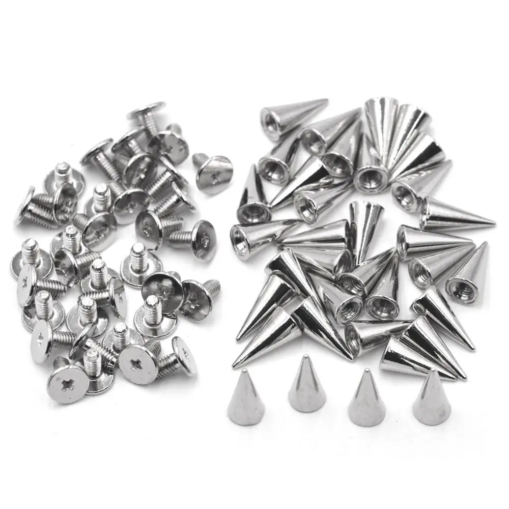 Серебряные конусные заклепки KALASO 20 шт. винты в стиле панк кожевенное ремесло пули