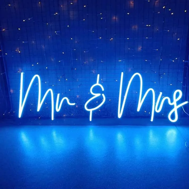 Светодиодный неоновый светильник Mr And Mrs на заказ свадебное украшение домашнее