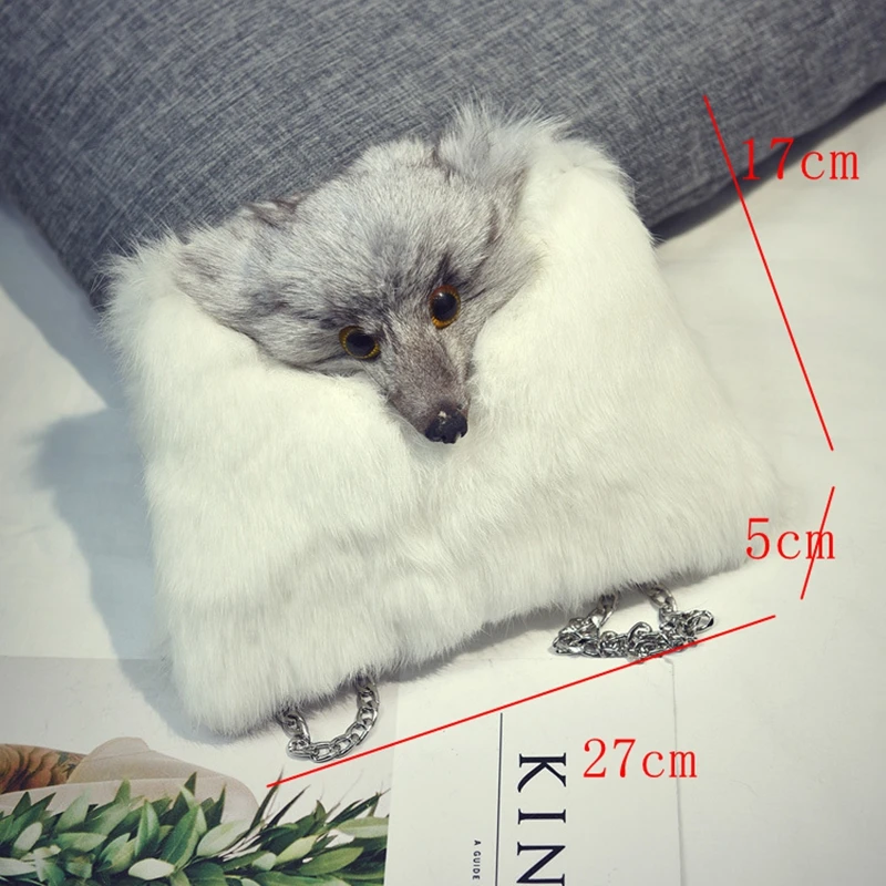 Guarder Winter Fox клатч факс меховая сумка женская брендовая Роскошная модная через