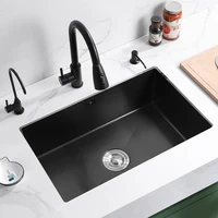 304 stainless steel kitchen sink multiple size single bowl undermount basin for kitchen fixture improvement with drainage