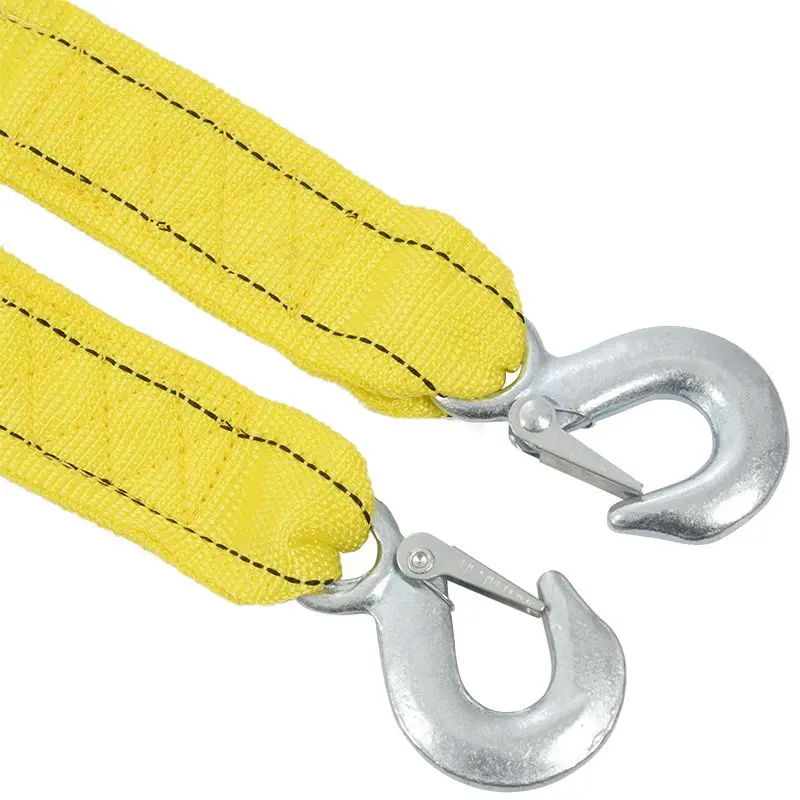 

4M Heavy Duty 5 Ton Car Tow Cable Towing Pull Rope Strap Hooks Van Road Recovery