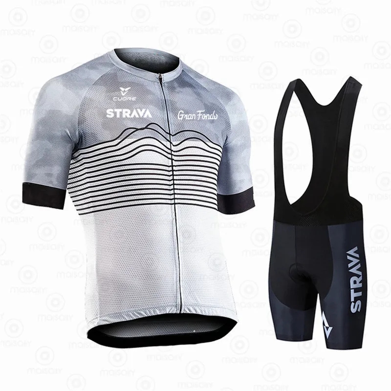 Трикотажный комплект для велоспорта STRAVA дышащая одежда горного велосипеда лето