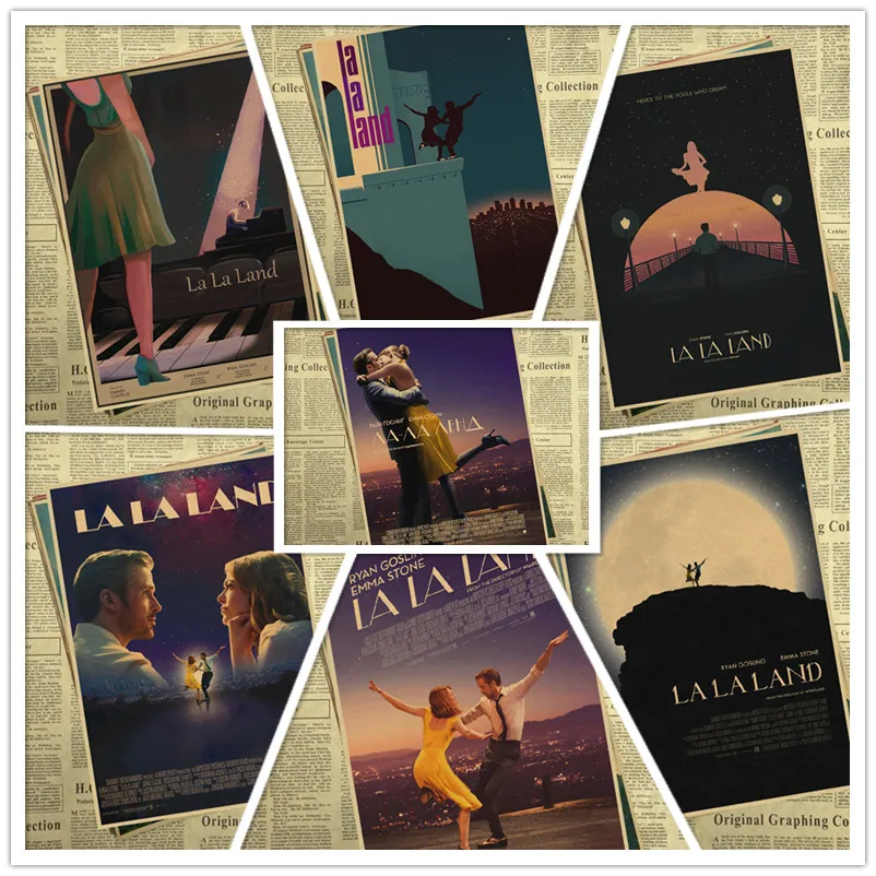 Ла Ленд постер фильма делает ретро ностальгия крафт Бумага плакат для бара/кафе