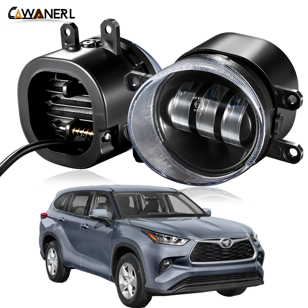 

2 Pieces 30W LED Fog Light Assembly For Toyota Highlander 2020 2021 Car Right + Left Fog Lamp Daytime Running Light 6000LM 12V