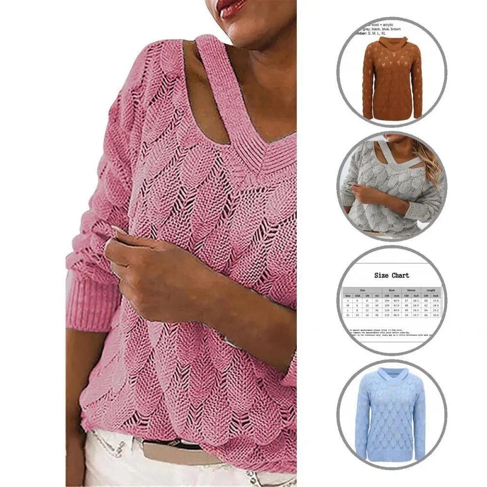 

Elastic Casual Thermal Women Sweater Knitted Spring Sweater Anti-shrink for Winter