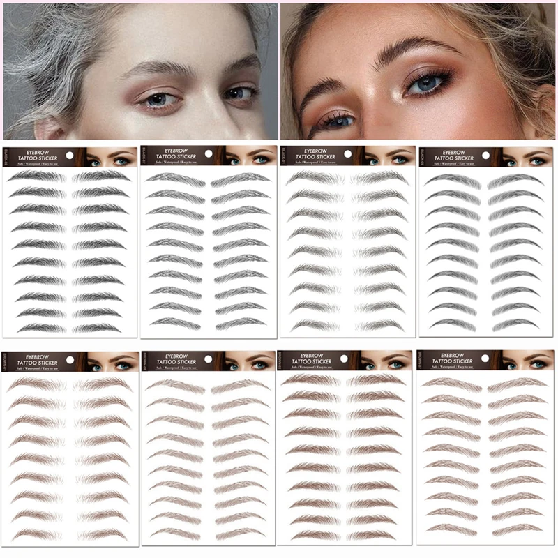 

30pair/3sheet 6D Hair-like Eyebrow Tattoo Sticker False Eyebrows Long Lasting Waterproof Makeup Eye Brow Stickers Cosmetic