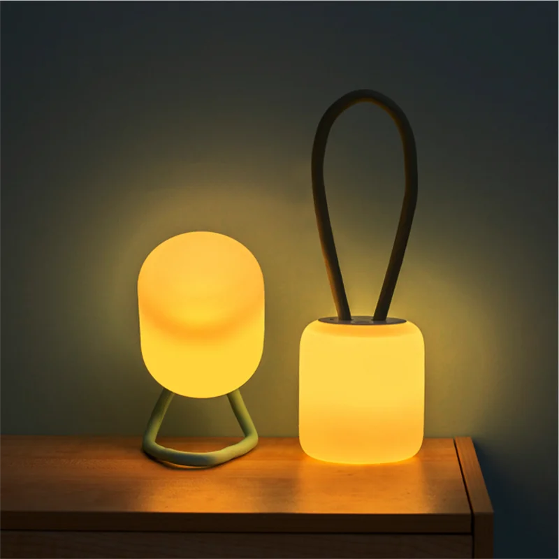 

LED Night Light USB Rechargeable Portable Table Lamp Outdoor Camping Emergency Silicone Lamp Multifunctional Night Light Gift