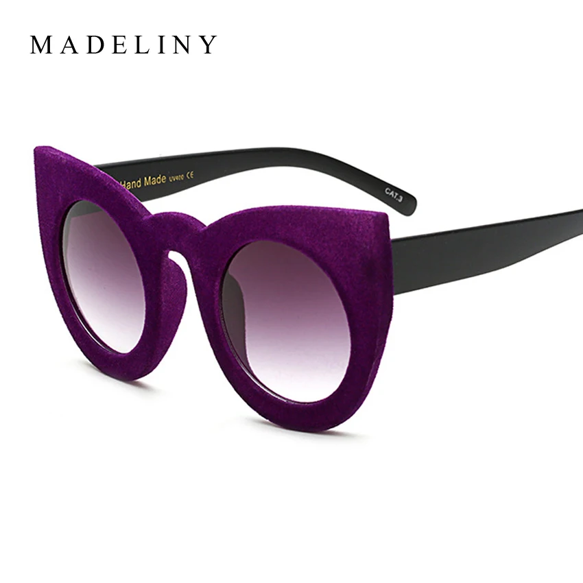Женские солнцезащитные очки кошачий глаз MA052 брендовые дизайнерские плюшевые