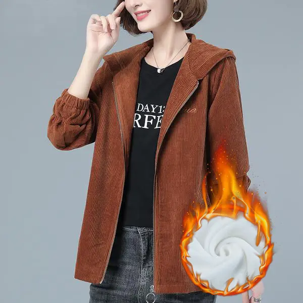 

Womail Vintage Coats For Women Mom Winter Warm Coats Single Breasted Hooded With Pocket Print Parkas Plus Size Femme Coats S39