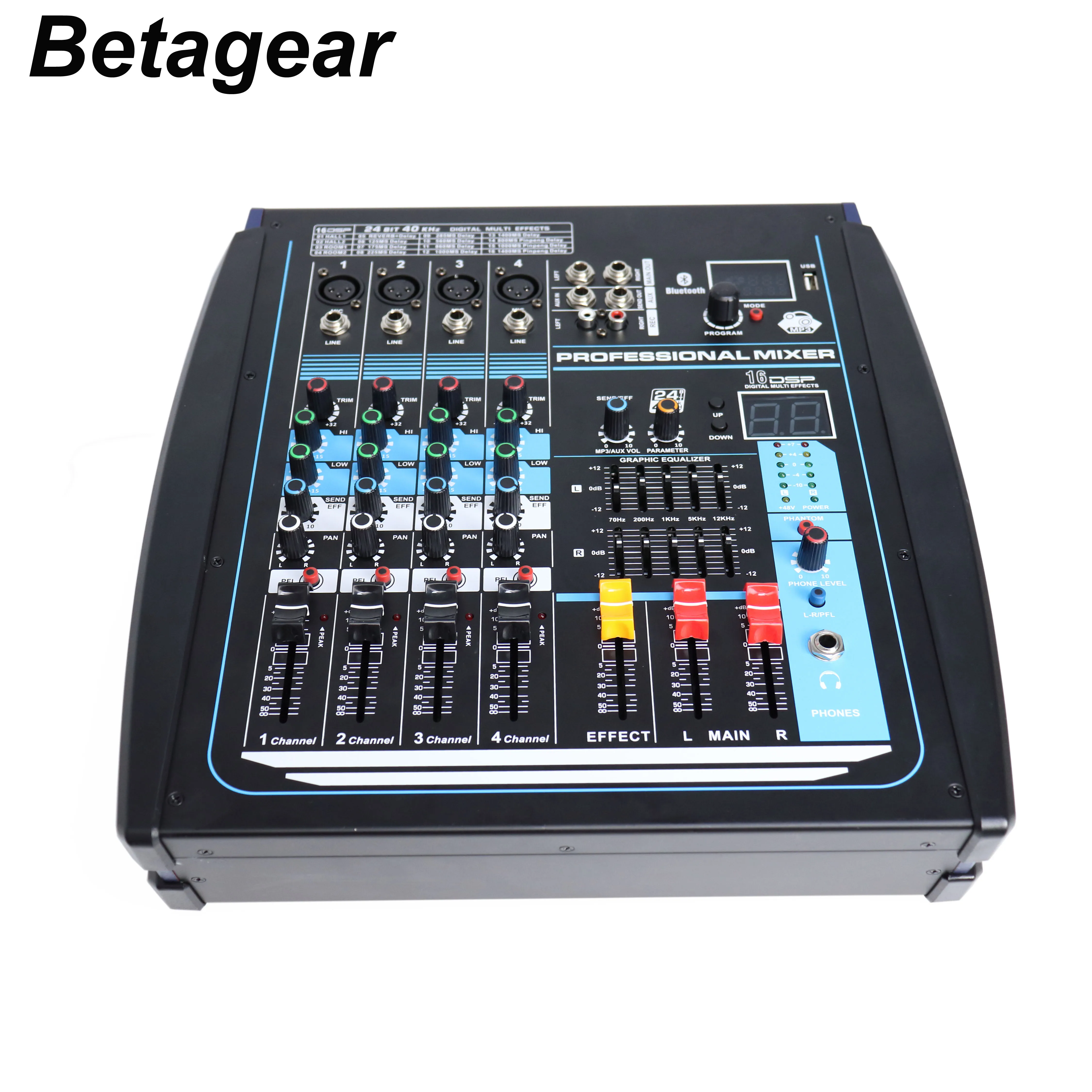 Миксер betagear для DJ с bluetooth 4 канальный усилитель миксер мощный звук консольный