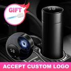 Интеллектуальный термос с логотипом на заказ, бутылка для воды, кружка из нержавеющей стали с двойными стенками для кофе и чая, портативная вакуумная Изолированная чашка для офиса