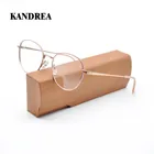 Мужская и женская оправа для очков KANDREA, круглая металлическая оправа для очков для коррекции близорукости в стиле ретро, 2021