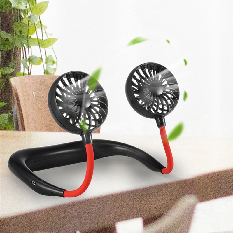 

Portable 1200 2000 USB Mini Fan Neck Fan Rechargeable Small Portable Sports Fan light Usb Desk Hand Air Conditioner cooler fan