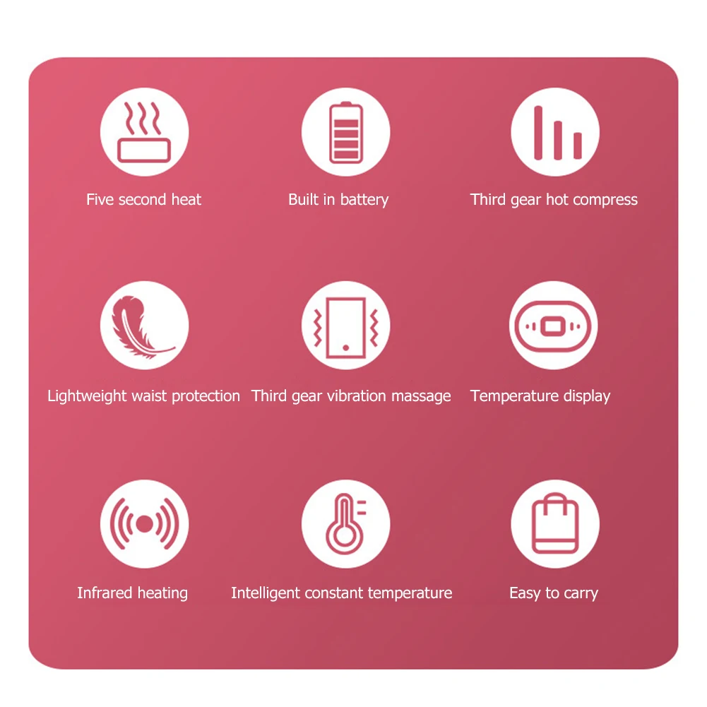 

Electric Heating Uterus Acupoints Vibrating Massage Belt Relieve Menstrual Pain Heated Waist Pads Health Care