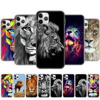 silicon cover phone case for iphone 11 pro max 6 x 8 7 6s 4 4s 5 5s se 2020 plus 10 xr xs case big lion on the stone