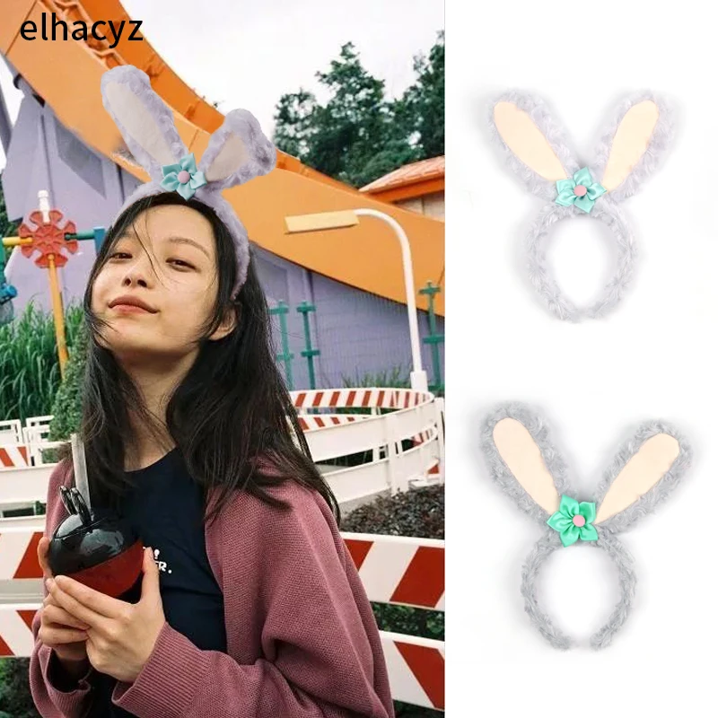 New Plush Rabbit Ears Headband Adult Children Cute Comfortable Hairband Dress Costume Bunny Ears Hair Band Kids Hair Accessories korean women cute bunny ears headband comfortable wash face bathe hair holder elastic head band for girl hairband hair accessory