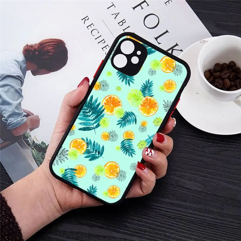 

lemon art aesthetic Luxury coolPhone Case Matte Transparent for iPhone 7 8 11 12 s mini pro X XS XR MAX Plus cover funda