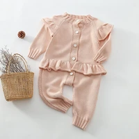 autumn spring baby girl clothes knitting baby romper lace jumpsuit girls outfits korean newborn overalls baby girls clothing