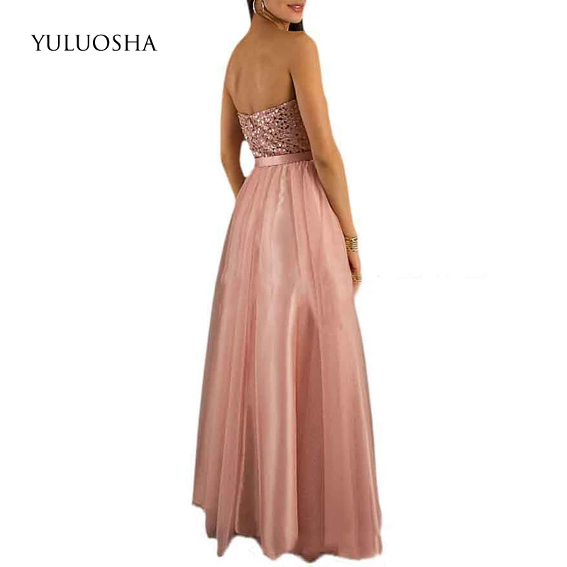 YULUOSHA новые модные сексуальные длинные вечерние платья без бретелек рукавов с