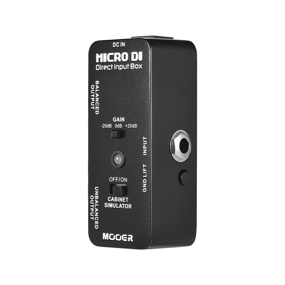 Черный MOOER MICRO DI кабинет симулятор гитары педаль DI коробка гитарный эффект педаль полный металлический корпус для гитары Запчасти и аксессуары - Цвет: Черный