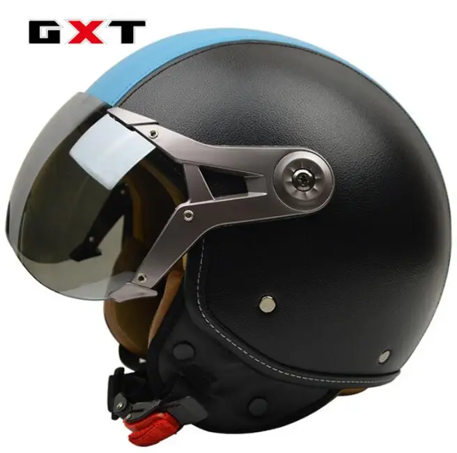 GXT винтажный Ретро скутер из натуральной кожи шлем rcycle capacete cascos 3/4 шлемы с