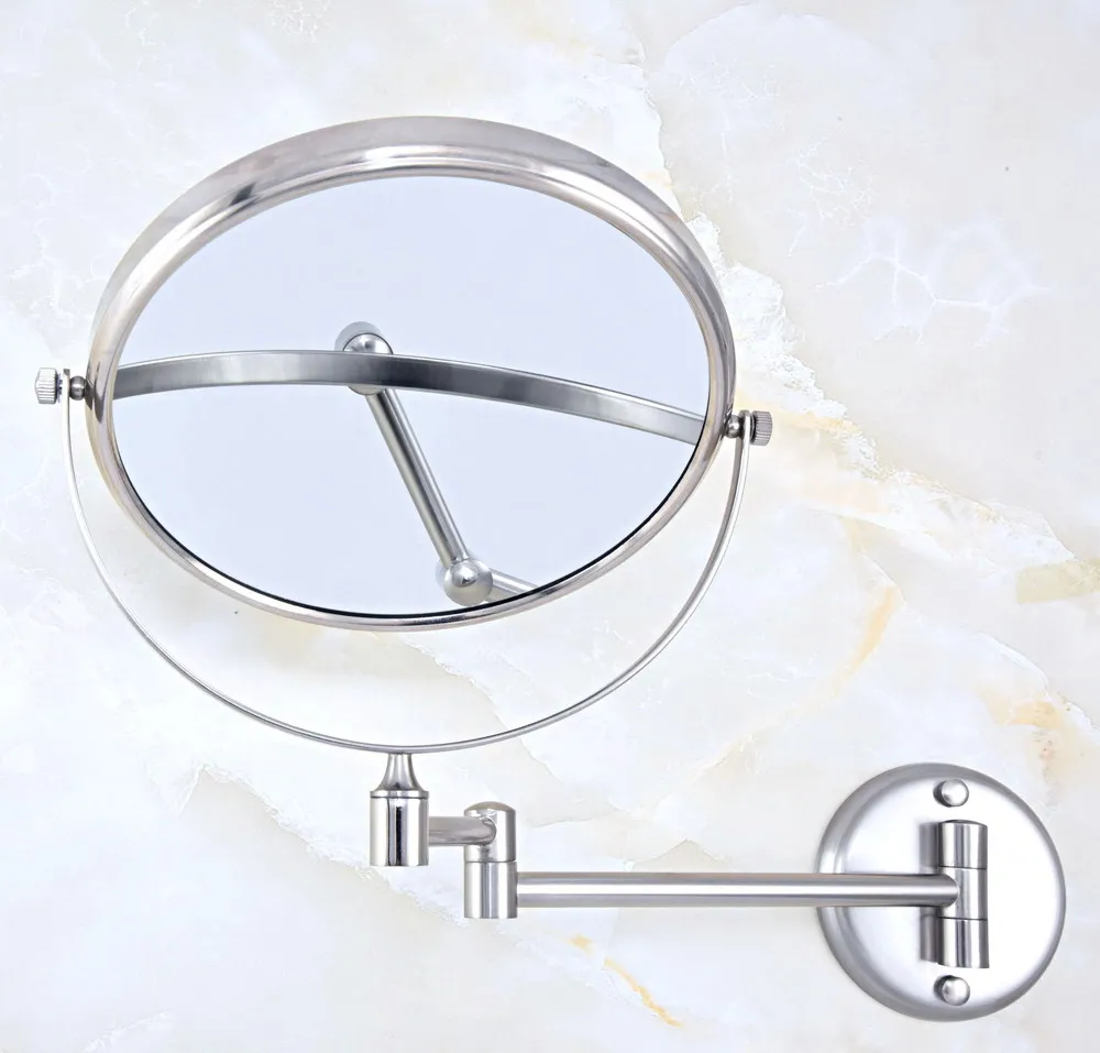 Double Sided Bathroom Folding Brass Shave Makeup Mirror Wall