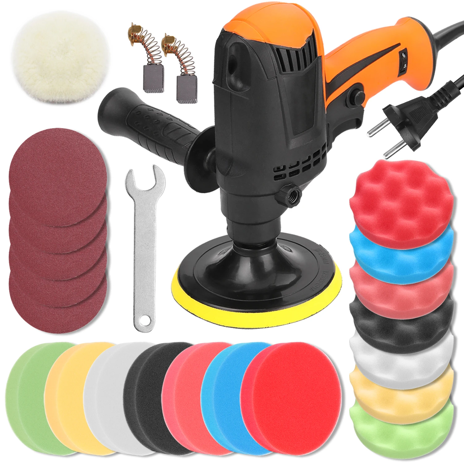 

1580W Polisher 220V Adjustable Speed Car Electric Polisher Machine Waxing Machine Auto Furniture Polishing Tool Grinding machine