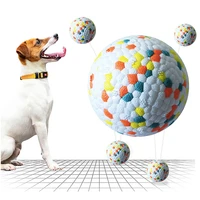 1pc high resilience bite resistant dog bouncy round chewing ball molar training pet gaming teasing outdoor throwing supplies