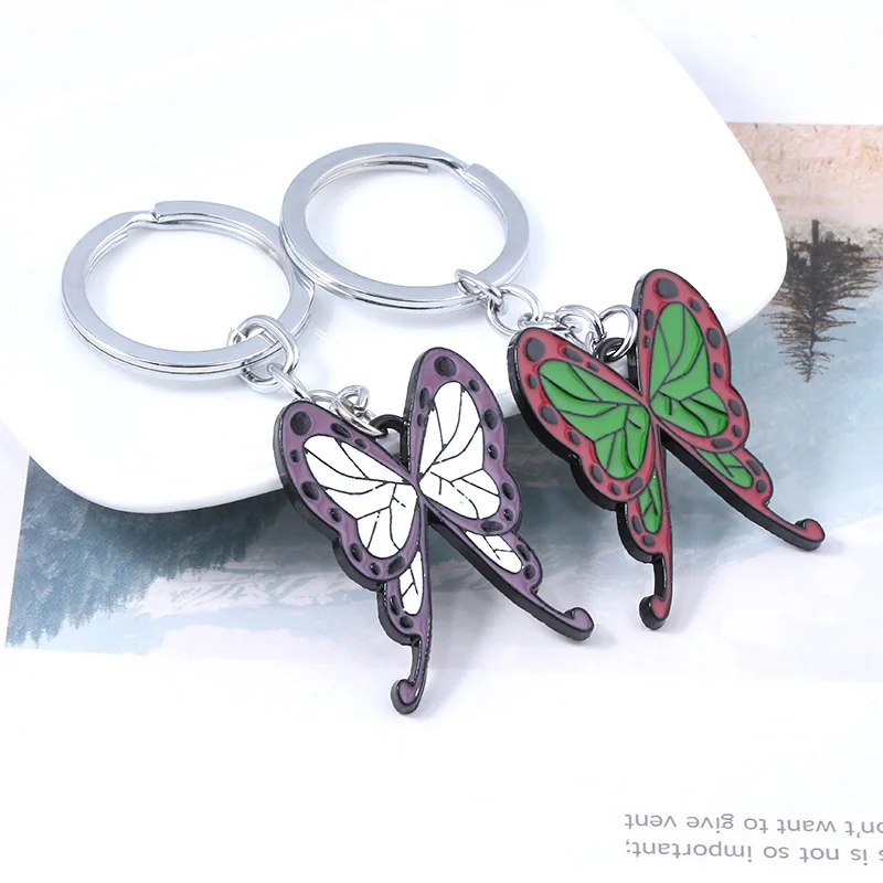 Брелки для ключей из аниме «рассекающий демонов» киметсу «no Yaiba», искусственный брелок для ключей Tsuyuri Kanawo Kochou Shinobu, подарок для мужчин