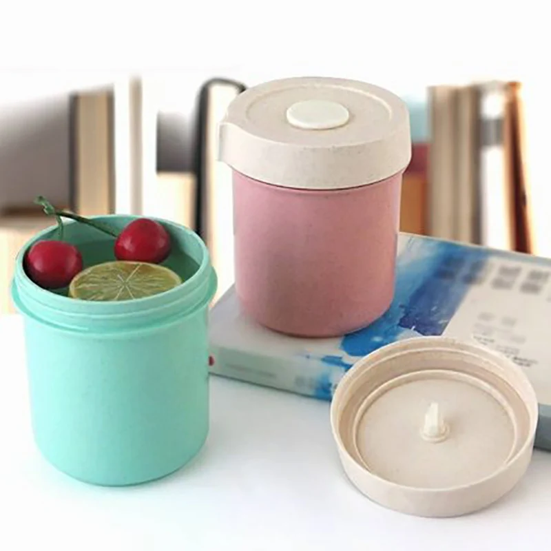 

1PC Eco-Friendly Practical Durable Leakage-Proof Safe 450ml Bamboo Fiber Soup Mug Food Jar Food Thermal Cup Food Container