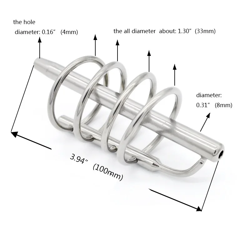 stainless steel metal 4 rings urethral sounds male dilator penis plug probe Expandable massager BDSM insert sex toy for men | Красота и