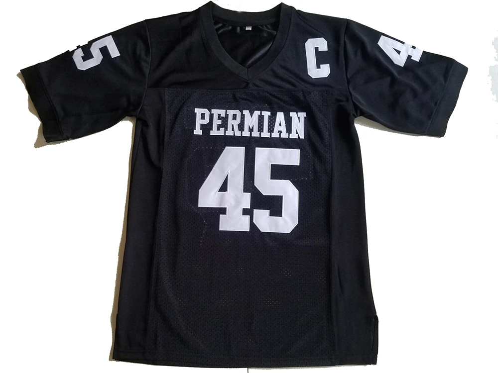 

BG American football jersey PERMIAN 45 MILES jerseys Embroidery sewing Outdoor sportswear Hip hop loose BLACK WHITE 2020 new