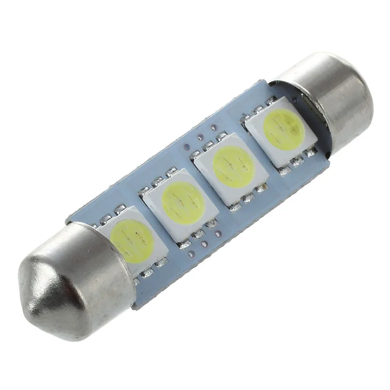 

2 White 4 SMD LED Festoon Interior e Bulb Light 41MM