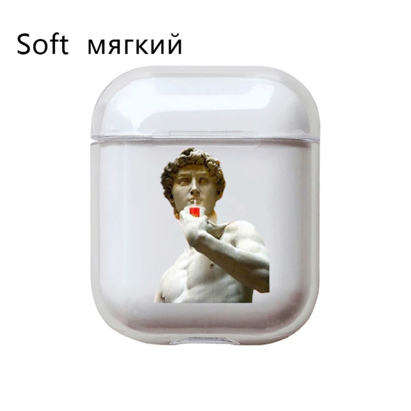 Милый чехол для Apple airpods чехол со смешными героями из мультфильмов статуи искусство Беспроводной Bluetooth наушники чехол для переноски 1/2 мягкие Защитный чехол - Цвет: I200900