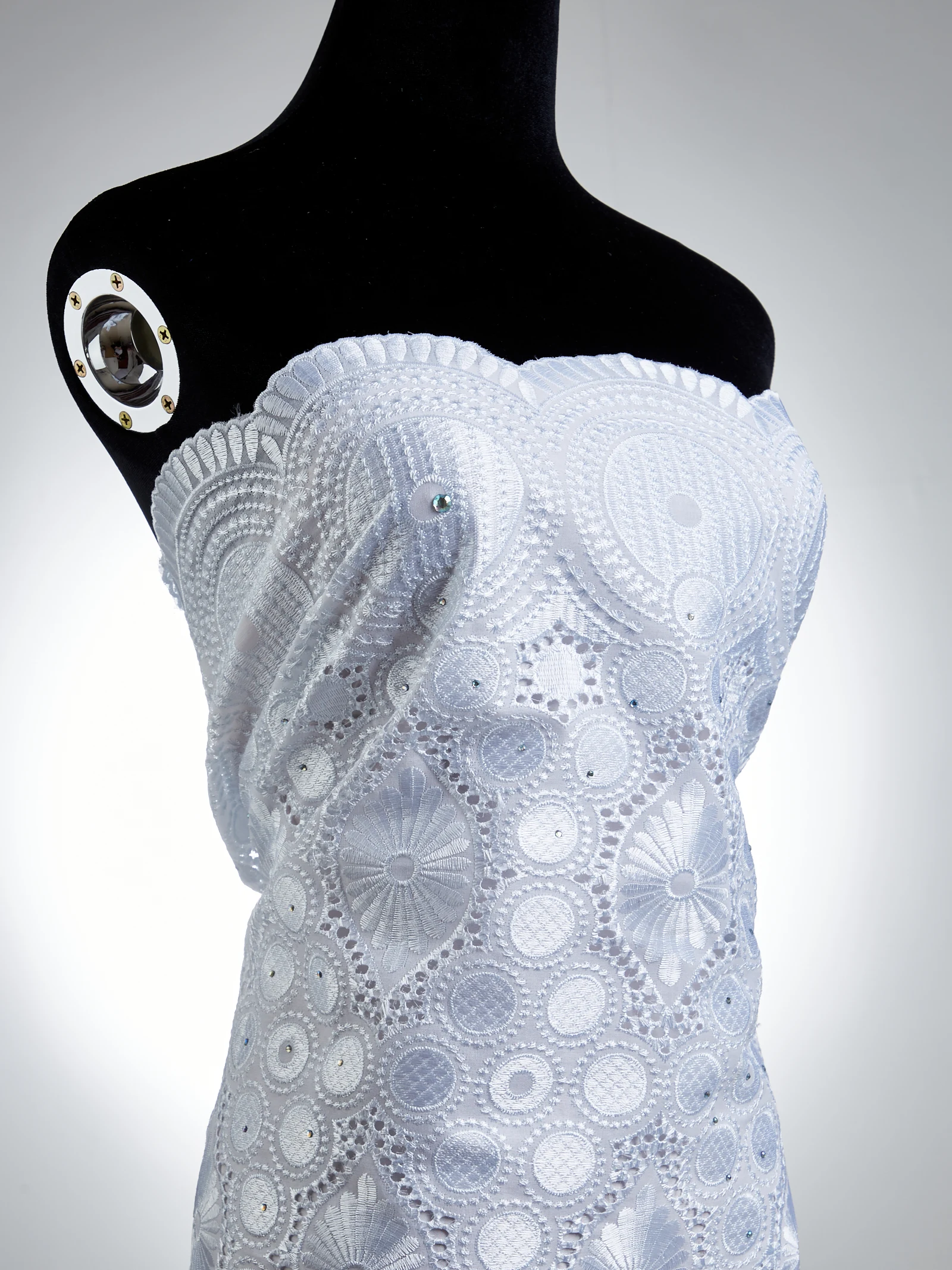 Африканская сухая кружевная ткань высокое качество Белая швейцарская вуаль