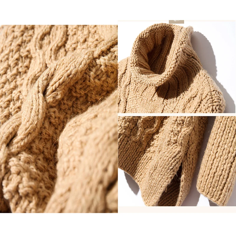 Осень 2020 Длинное платье-свитер с высоким воротником Мягкий теплый пуловер Свитер