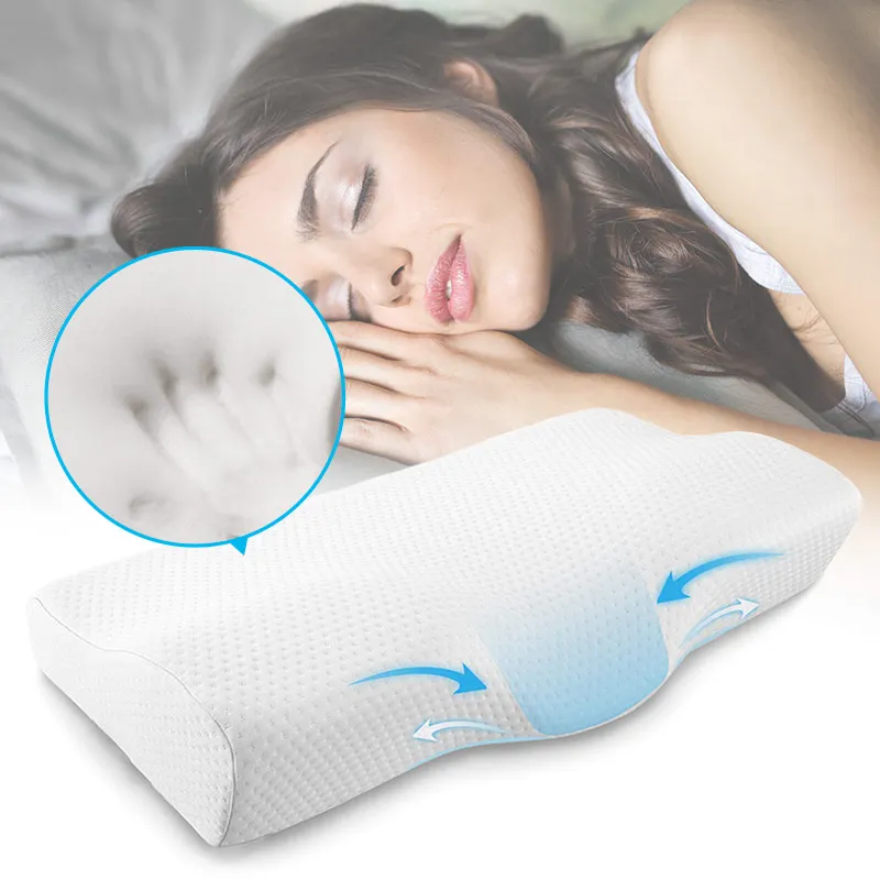 

Ортопедическая подушка из пены с эффектом памяти, мягкая подушка с эффектом памяти, в форме бабочки, для расслабления шейного отдела позвон...