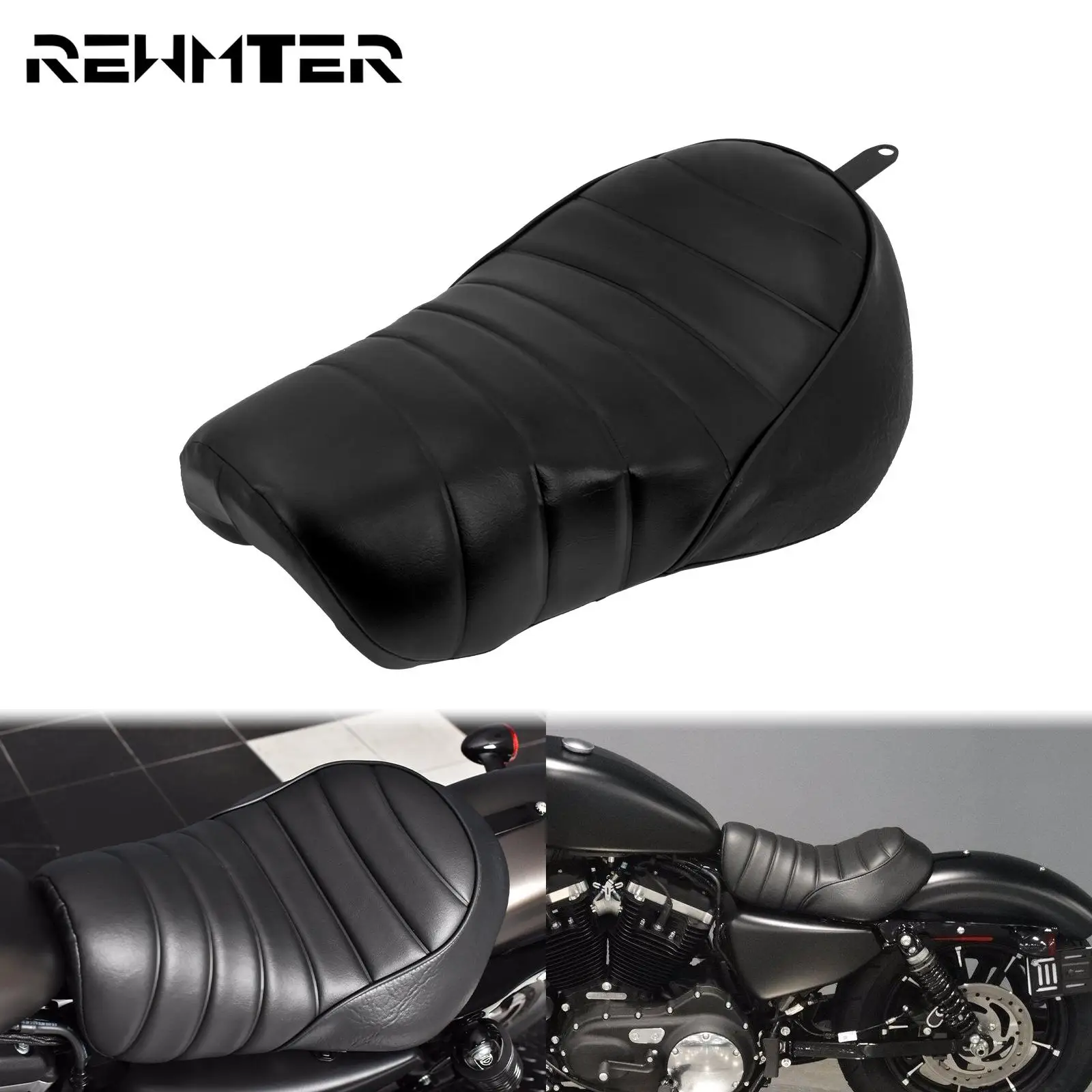 

Мотоциклетные черные передние сиденья водителя, подушка из искусственной кожи для Harley Sportster Iron 883 XL883N 2016 2017 2018 2019