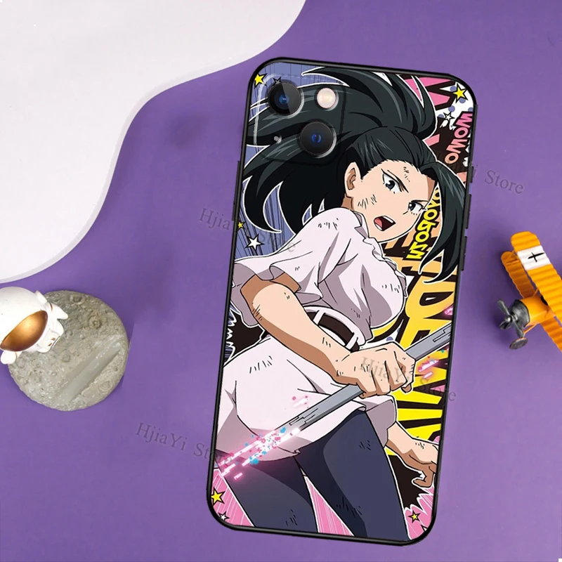 Momo yaoyorozu My Hero Academia Case For Apple iPhone 12 Pro Max 13 mini XS XR 7 8 6S Plus 11 Phone Cover Funda | Мобильные телефоны