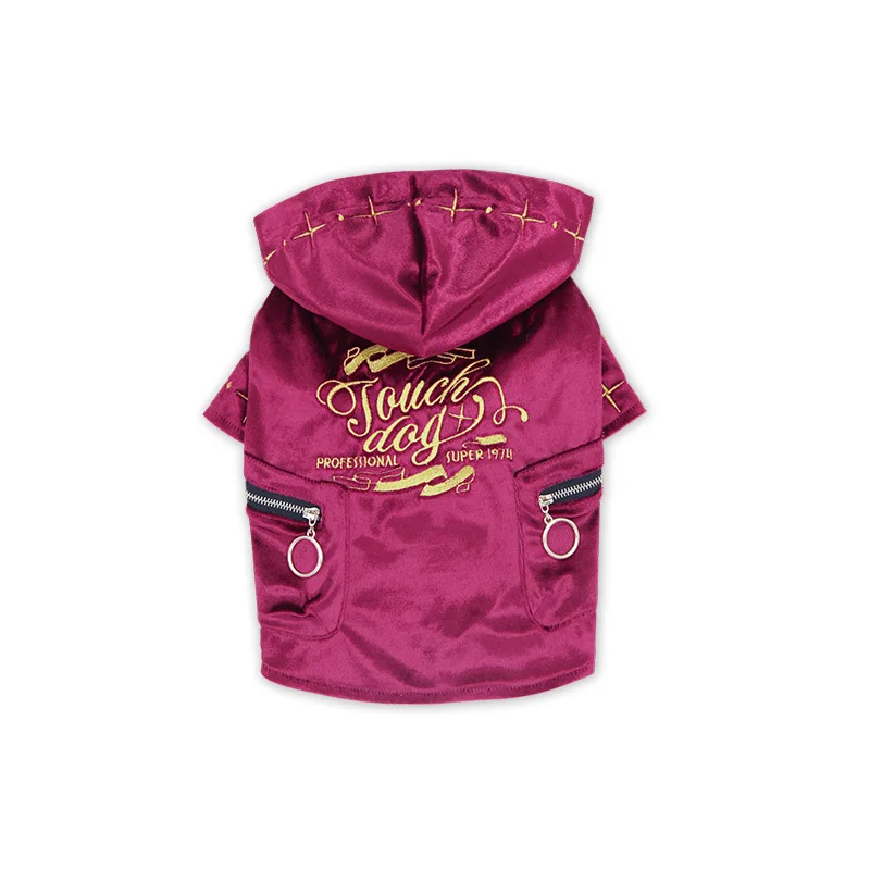 Одежда для собак теплая толстовка с капюшоном на осень и зиму модное пальто